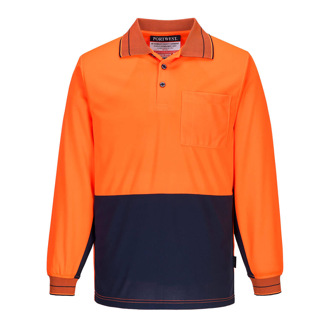 Hi-Vis Contrast Class D Polo Shirt L/S