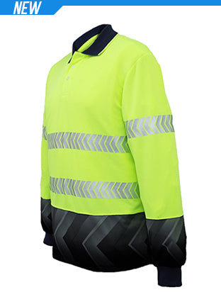 Unisex Adults Hi-Vis L/S Sublimated Reflective Polo