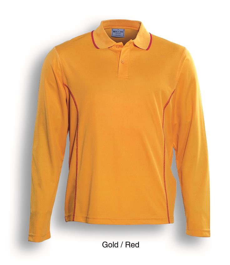 Stitch Feature Essentials-Unisex Adults Long Sleeve Polo