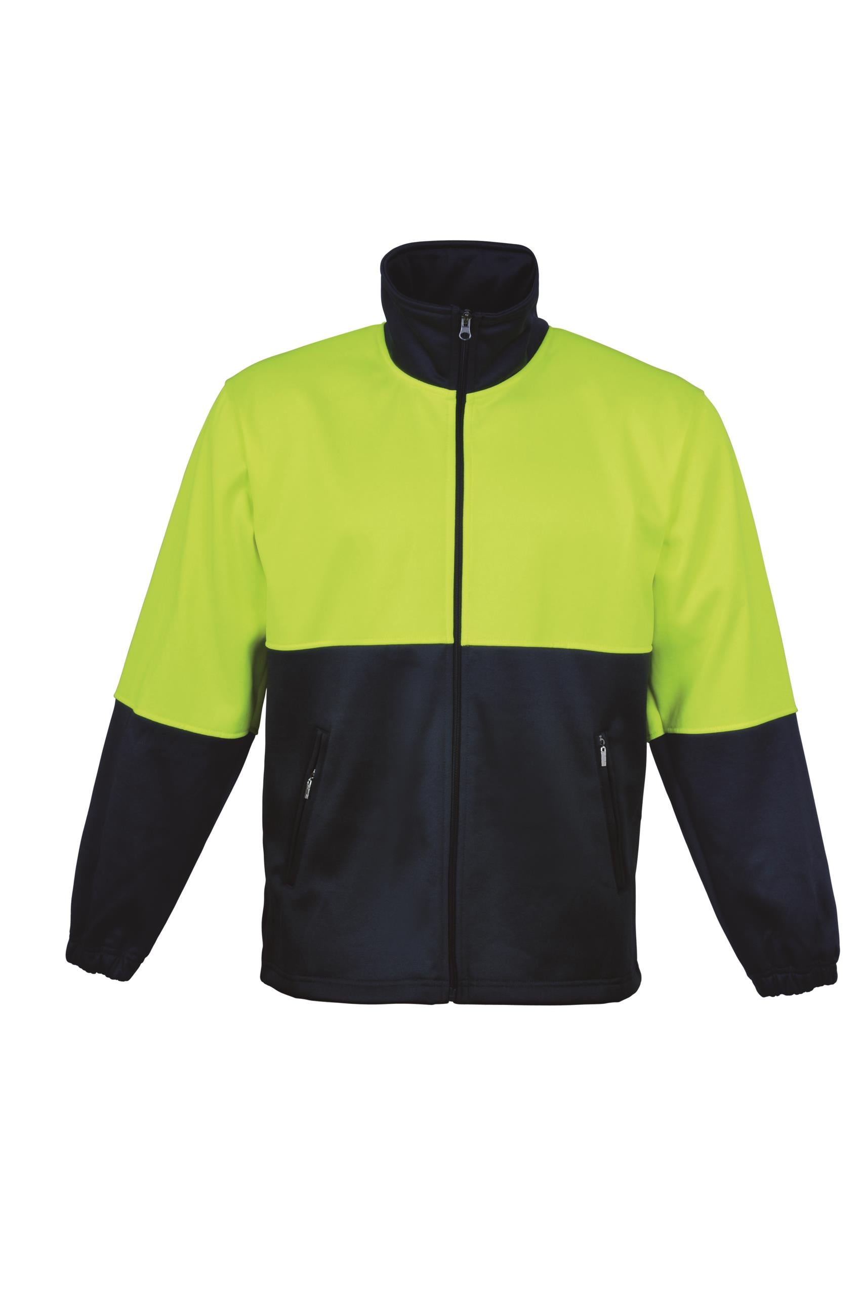 Unisex Adults Hi-Vis Full Zip Polar Fleece With reflective tape