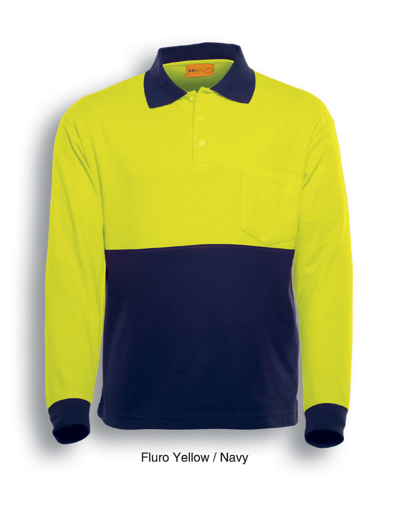 Unisex Adults Hi-Vis Poly/Cotton Polo - L/S