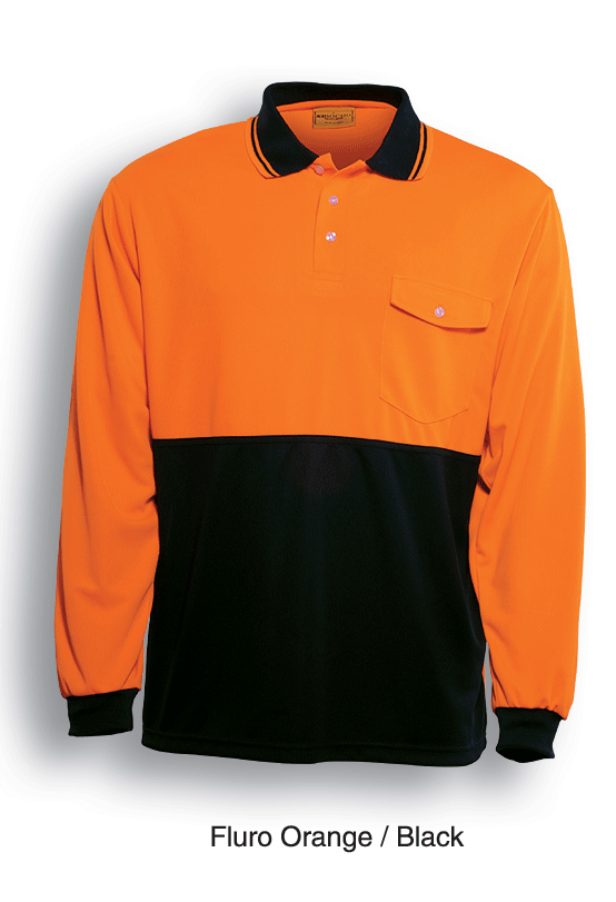 Unisex Adults Hi-Vis Safety Polo - Long Sleeve