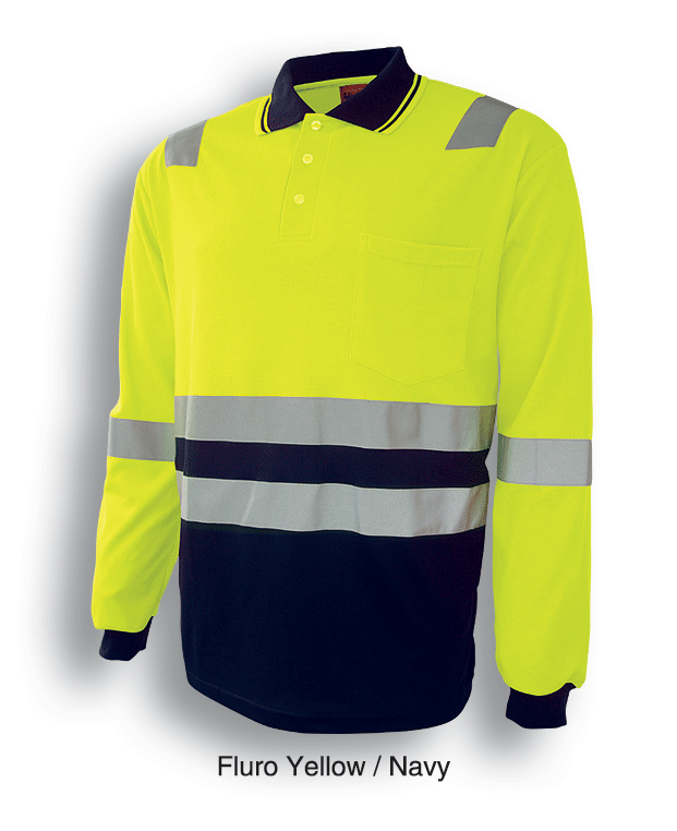 Unisex Adults Hi-Vis Polyface / Cotton Back Polo With Reflective Tape