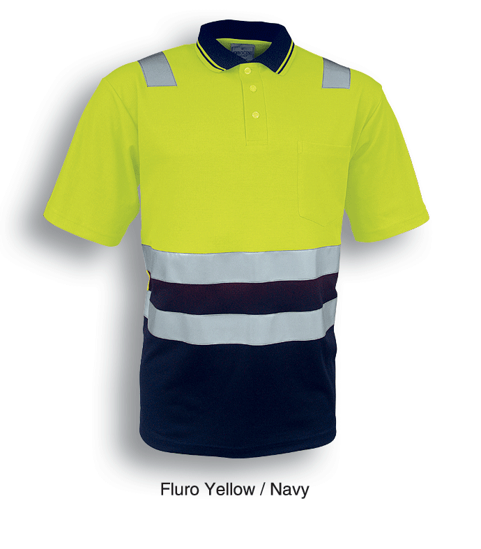 Unisex Adults Hi-Vis Polyface / Cotton Back Polo With Reflective Tape