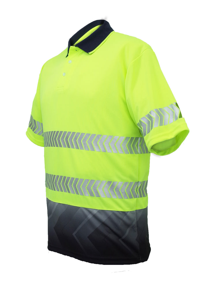 Unisex Adults Hi-Vis S/S Sublimated Reflective Polo