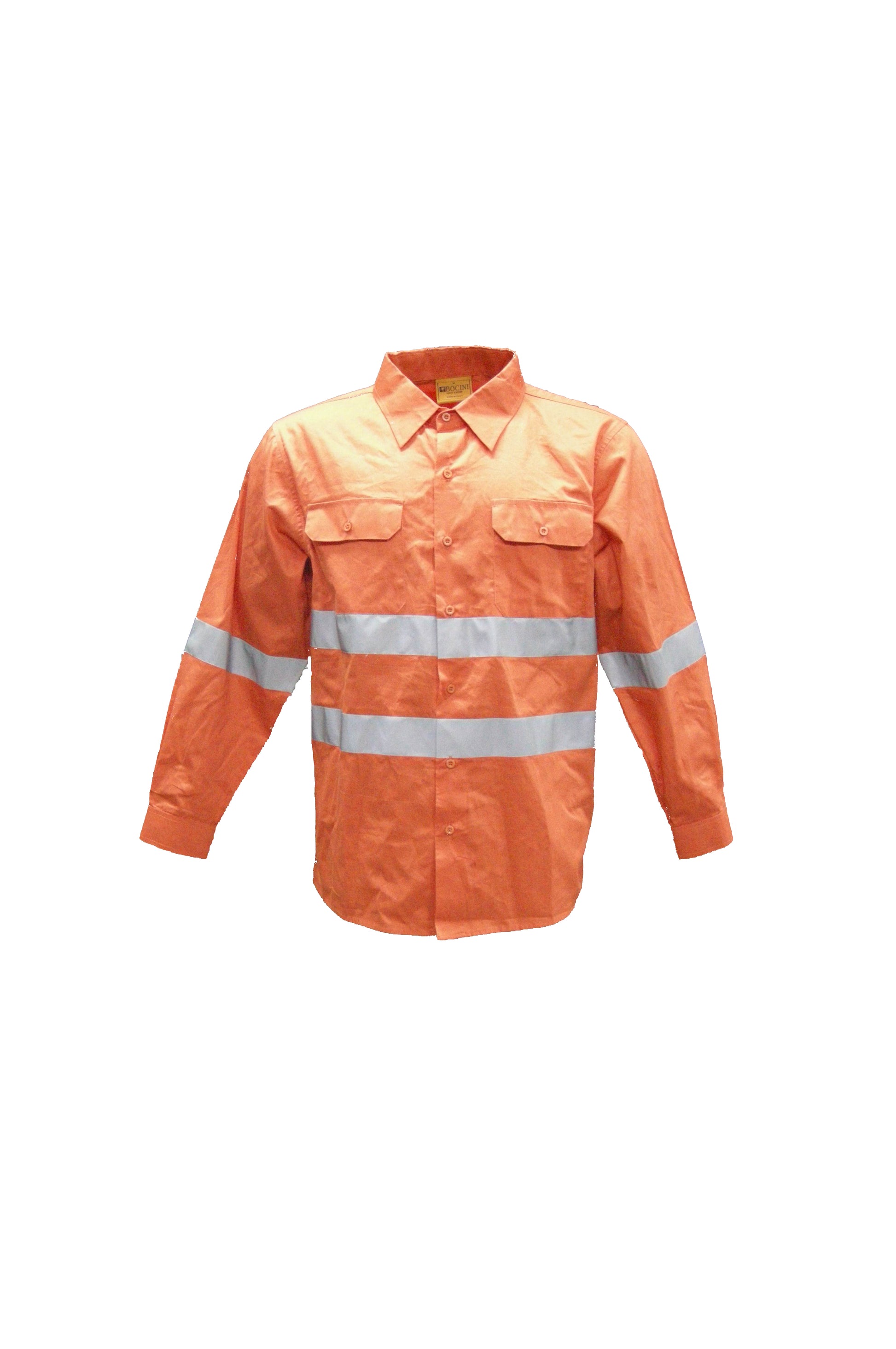 Unisex Adults Hi-Vis L/S Cotton Drill Shirt With Reflective Tape