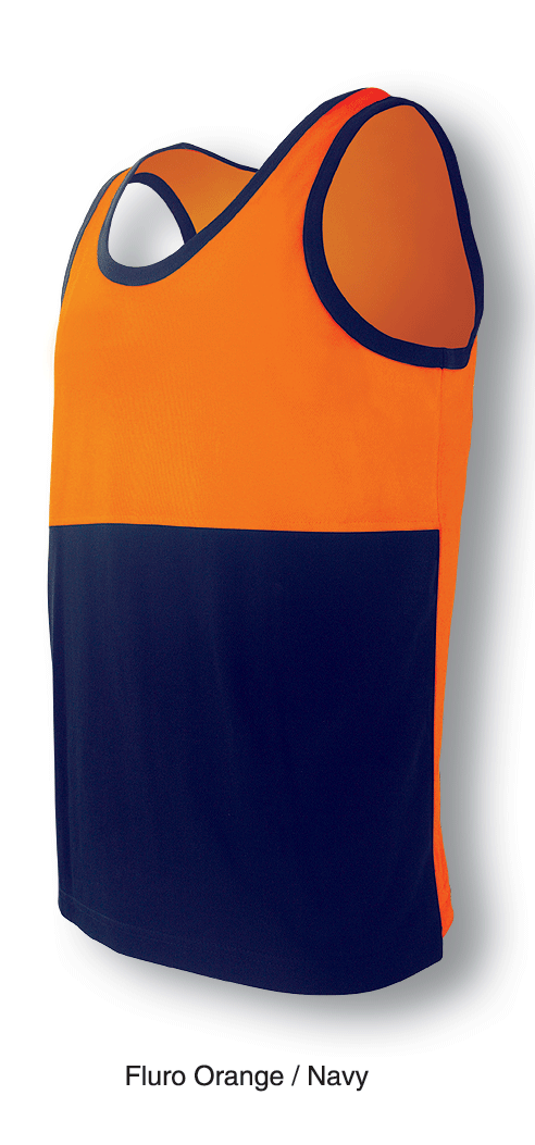 Unisex Adults Hi-Vis Polyface / Cotton Back Singlet