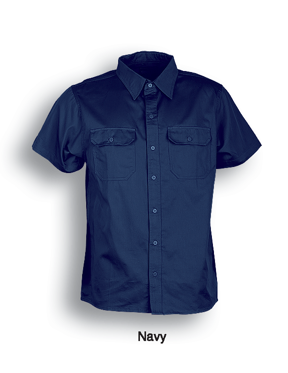 Unisex Adults Cotton Drill Work Shirt S/S