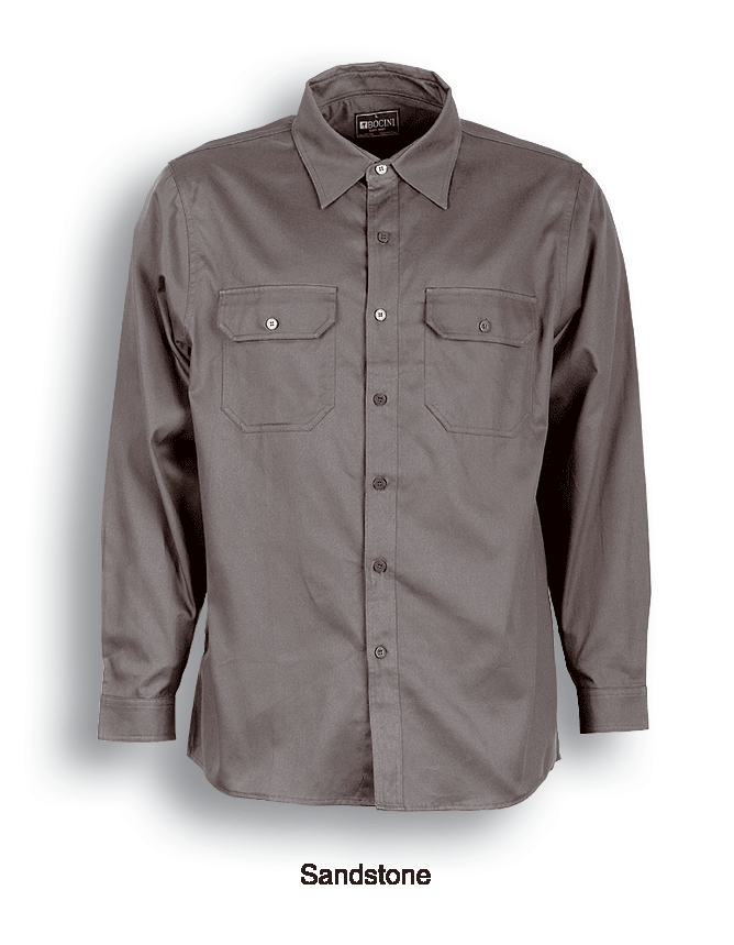 Unisex Adults Cotton Drill Work Shirt L/S