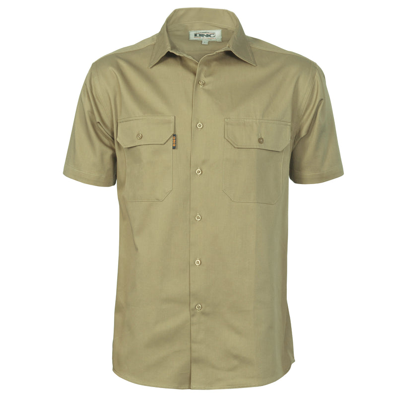 Cotton Drill Work Shirt - Short Sleeve | 3201