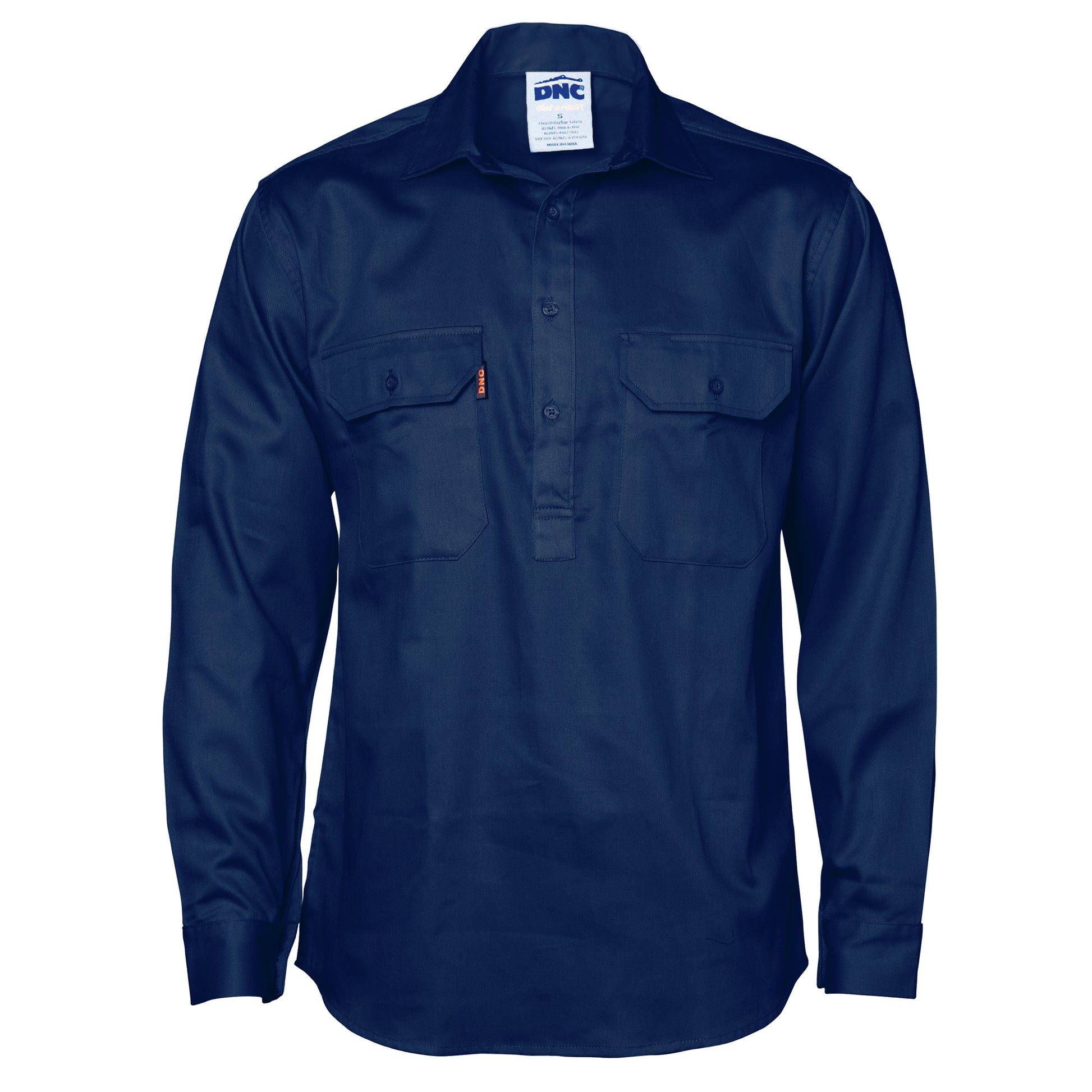 Close Front Cotton Drill Shirt - Long Sleeve | 3204