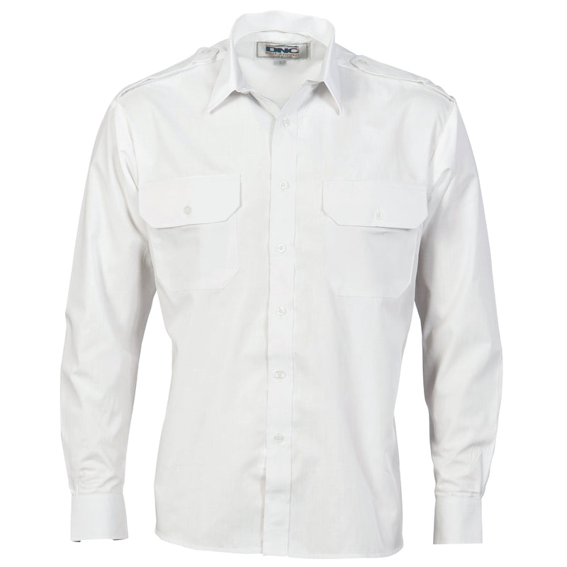 Epaulette Polyester/Cotton Work Shirt - Long Sleeve | 3214