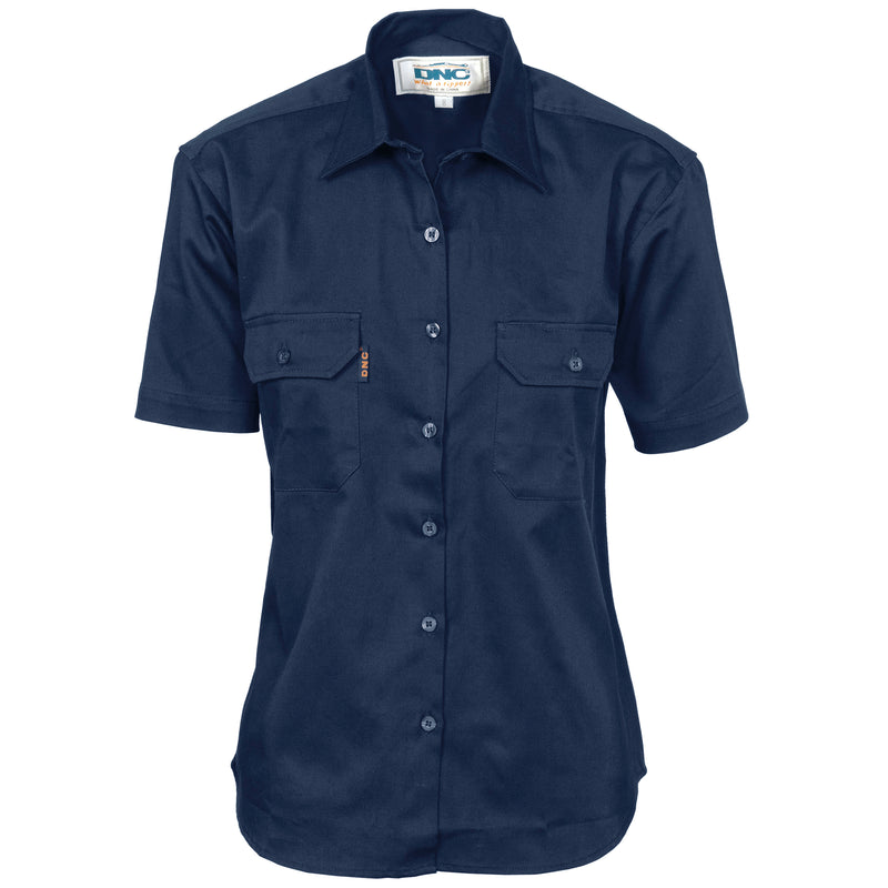 Ladies Cotton Drill Work Shirt - Short Sleeve | 3231