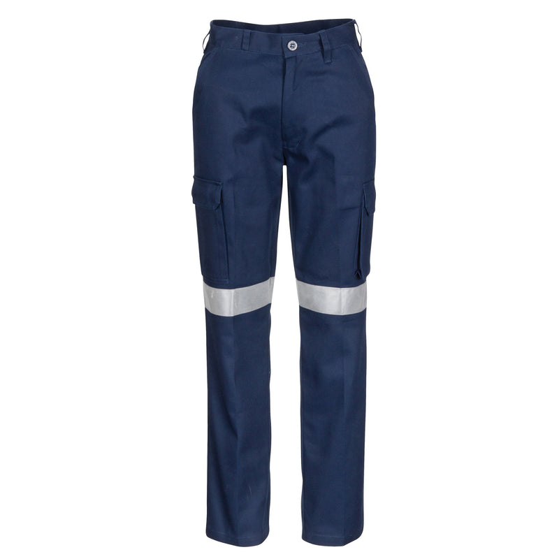 Ladies Cotton Drill Cargo Pants With 3M Reflective Tape | 3323