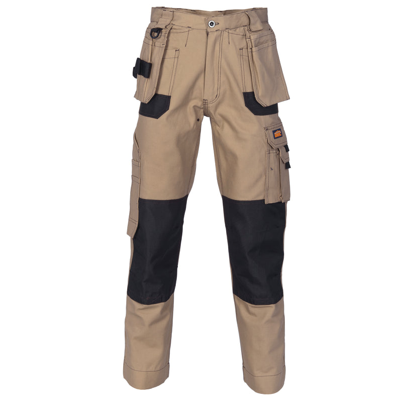 Duratex Cotton Duck Weave Tradies Cargo Pants With Twin Holster Tool Pocket - Knee Pads Not Included | 3337