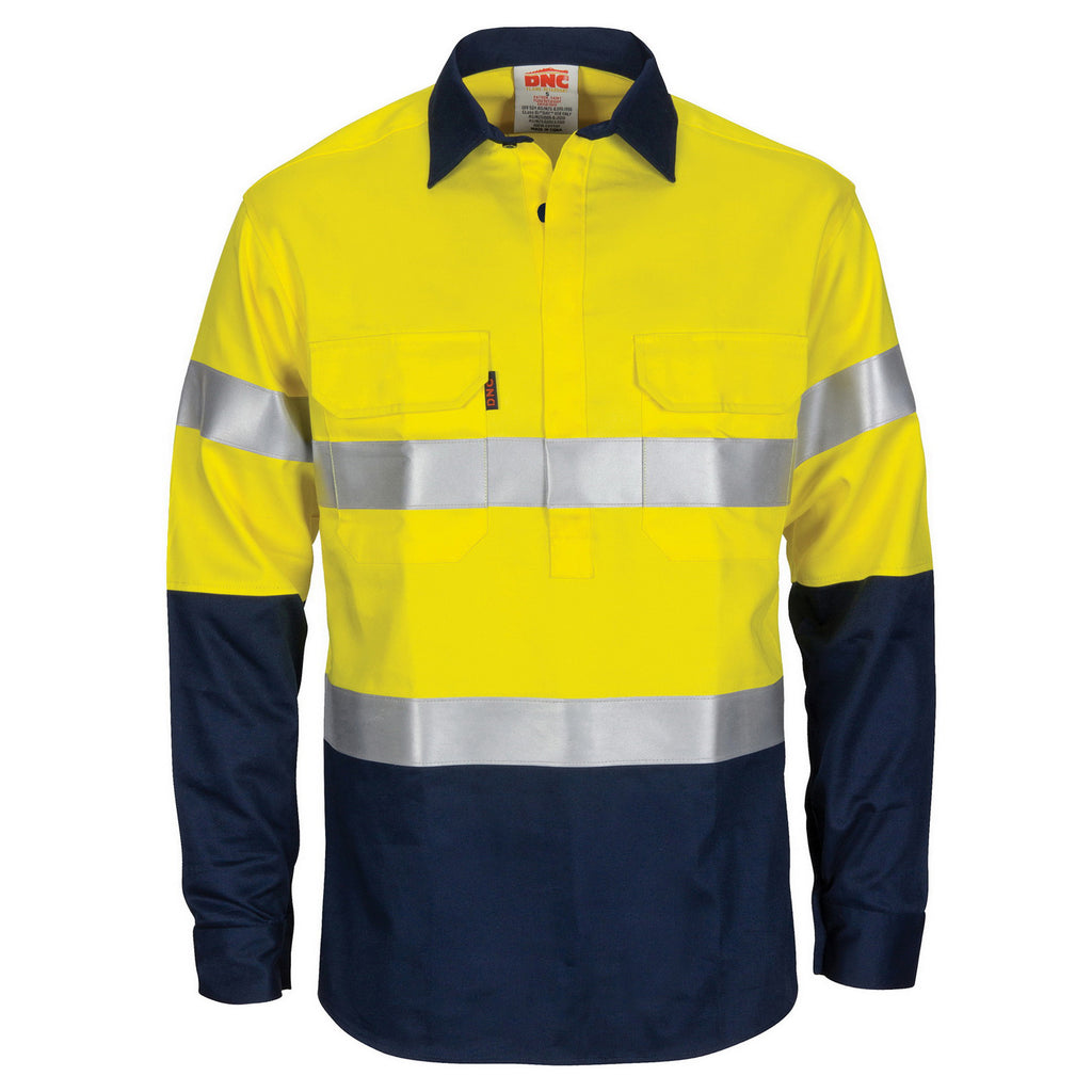 Patron Saint Flame Retardant 2 Tone Closed Front Cotton Shirt With 3M F/R Tape - L/S | 3407