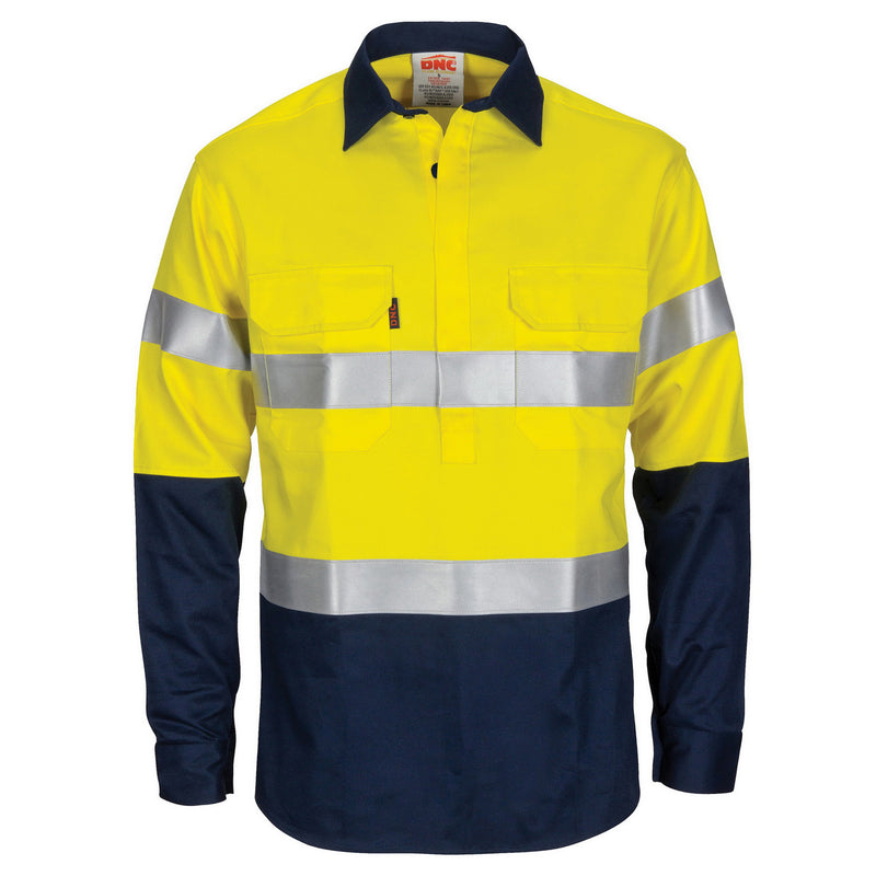 Patron Saint Flame Retardant 2 Tone Closed Front Cotton Shirt With 3M F/R Tape - L/S | 3407