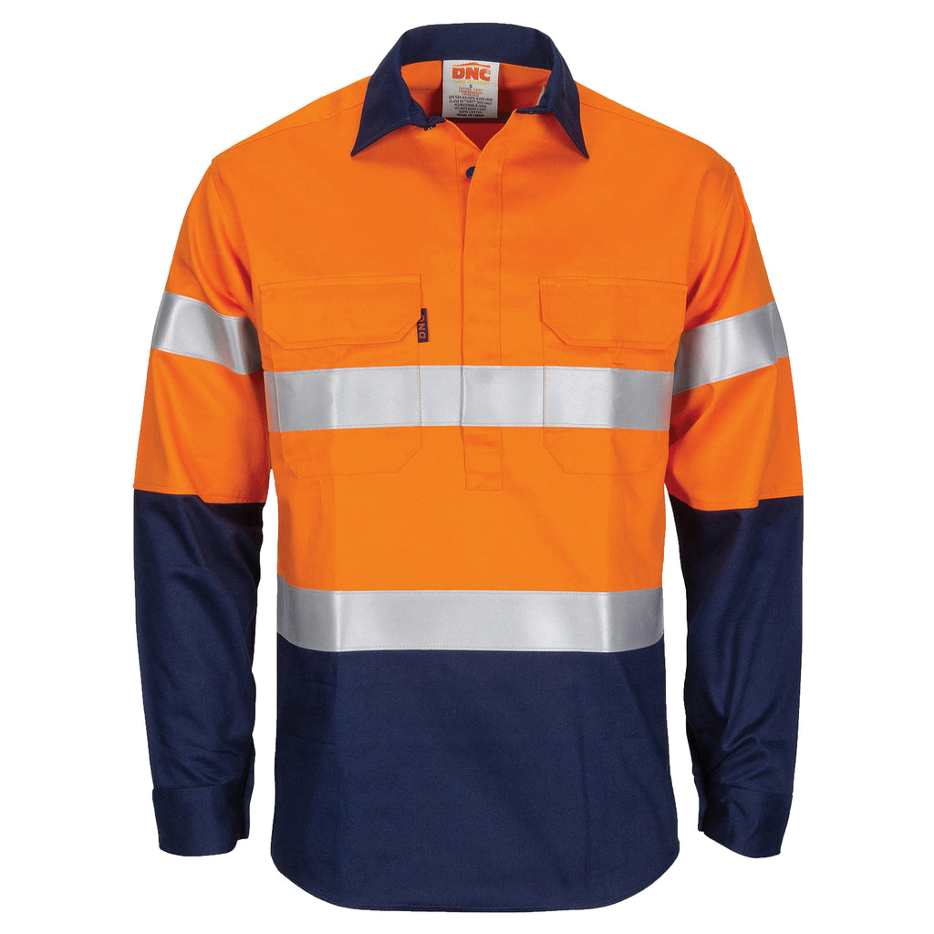 Patron Saint Flame Retardant 2 Tone Closed Front Cotton Shirt With 3M F/R Tape - L/S | 3407