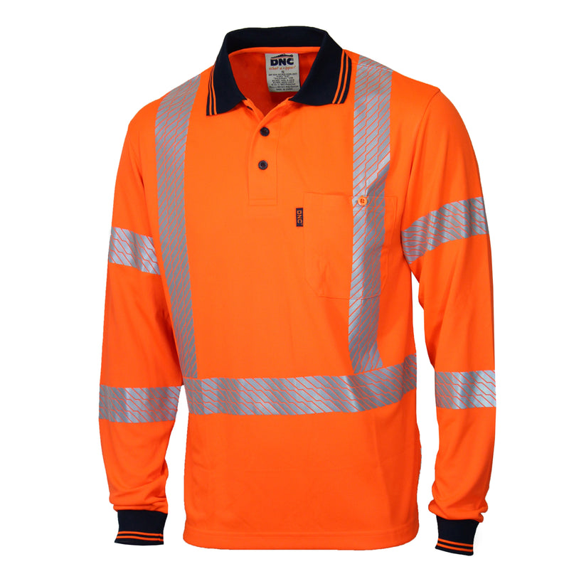 Hi-Vis Segmented Tape X Back Polo - Ls | 3510