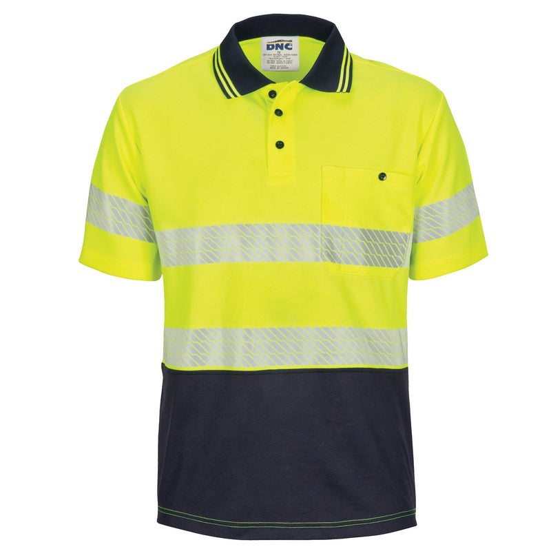 Hi-Vis Segment Taped Mircomesh Polo - Short Sleeve | 3511
