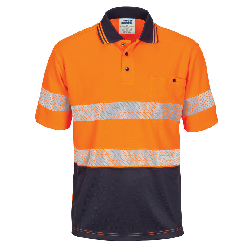 Hi-Vis Segment Taped Mircomesh Polo - Short Sleeve | 3511