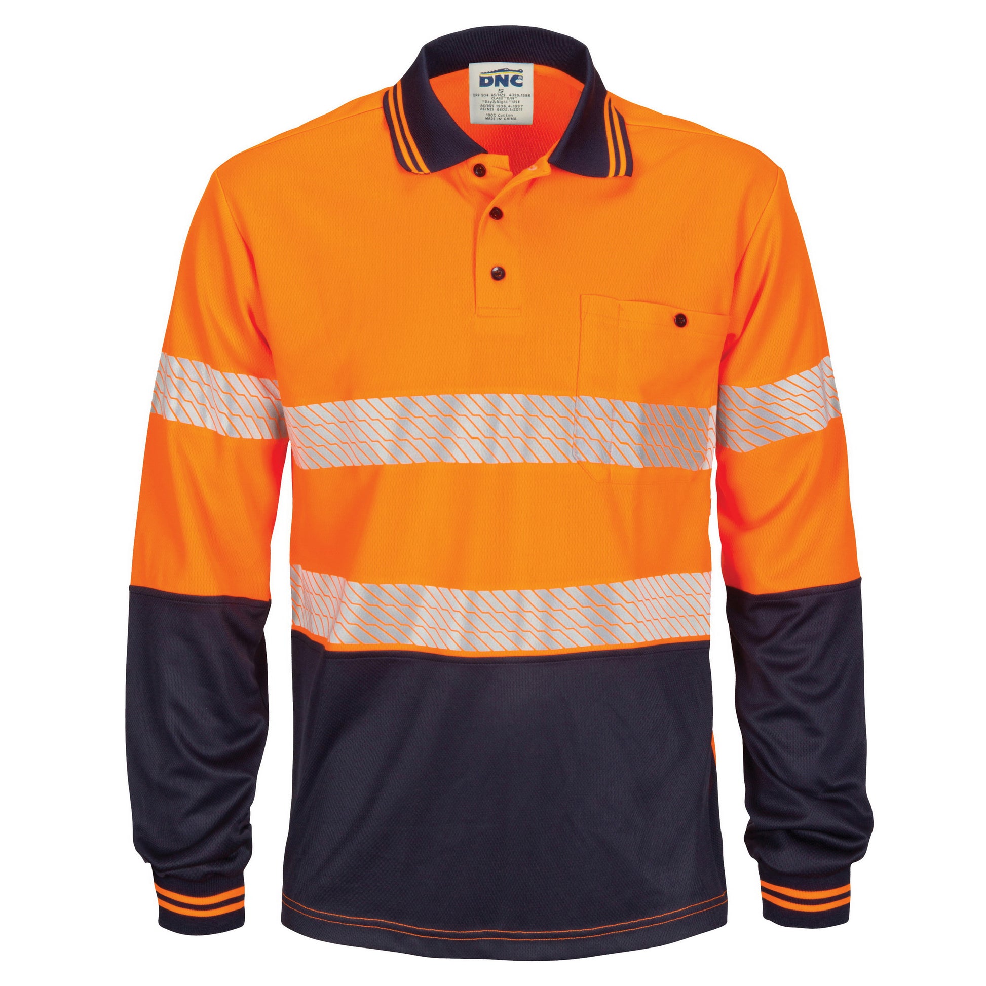 Hi-Vis Segment Taped Mircomesh Polo - Long Sleeve | 3513