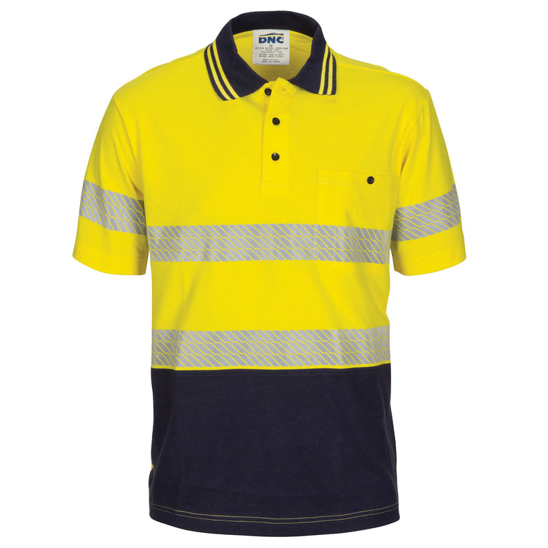 Hi-Vis Segment Taped Cotton Jersey Polo - Short Sleeve | 3515