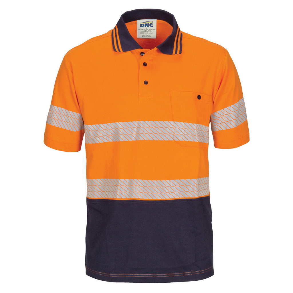 Hi-Vis Segment Taped Cotton Jersey Polo - Short Sleeve | 3515