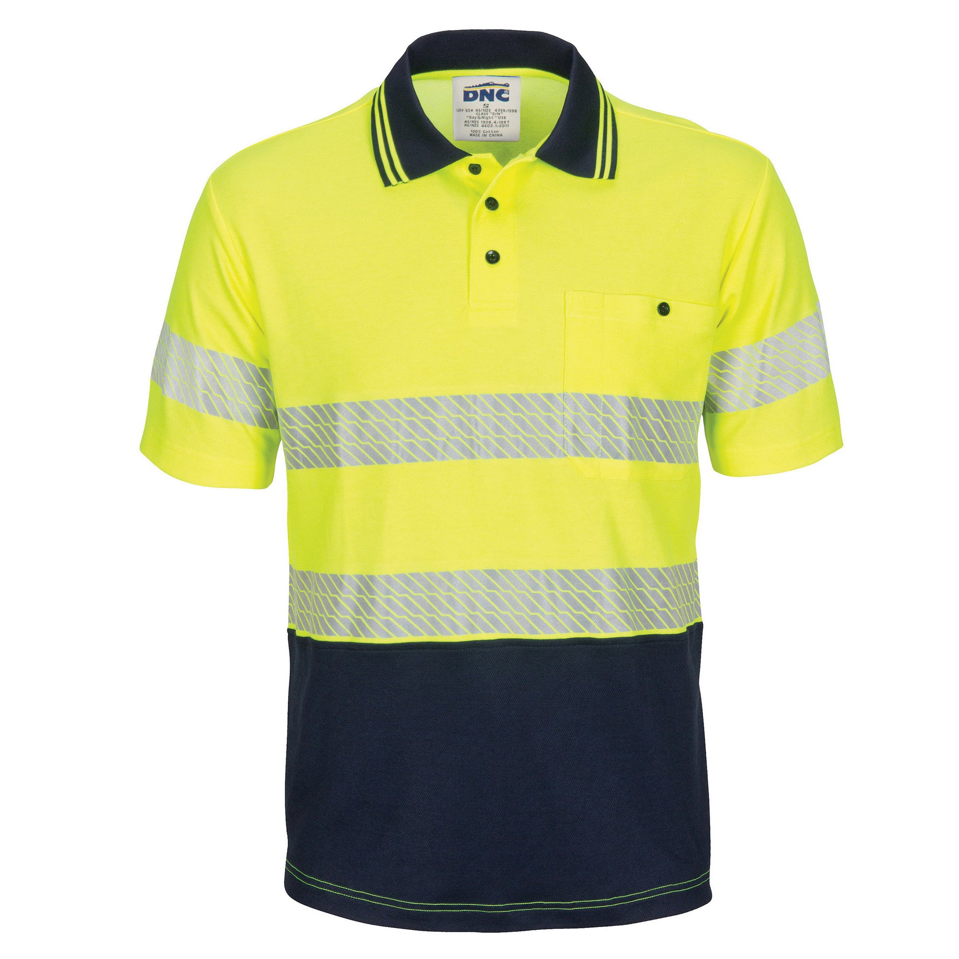Hi-Vis Segment Taped Cotton Backed Polo - Short Sleeve | 3517