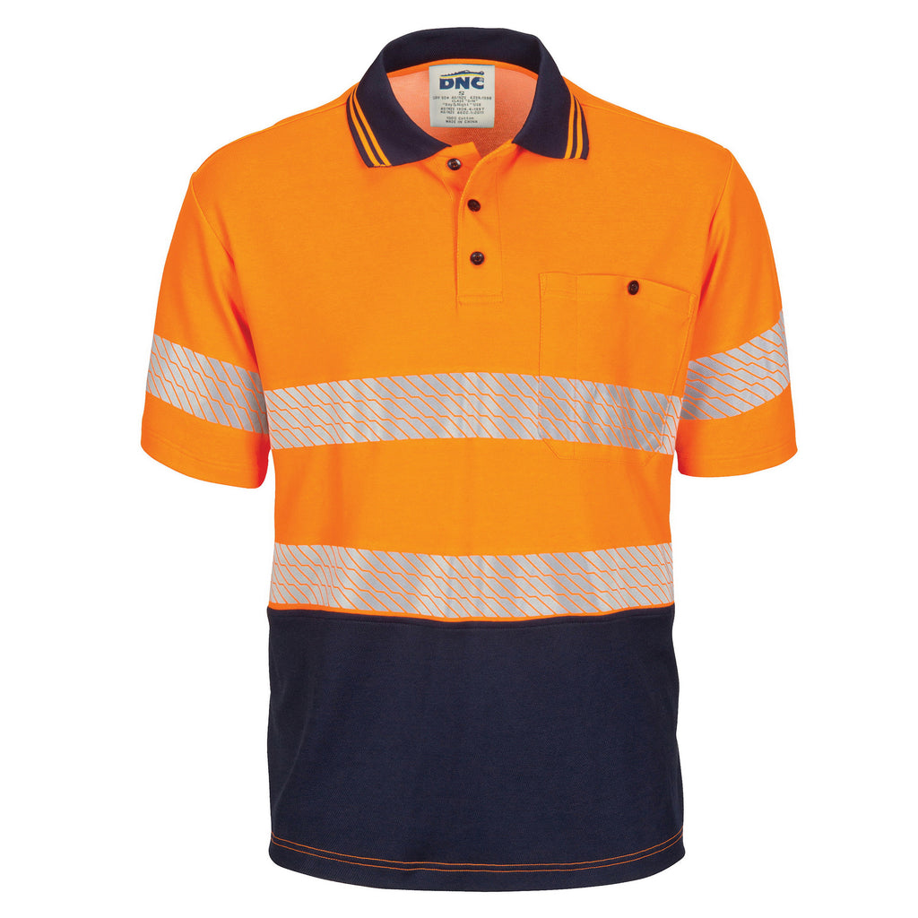 Hi-Vis Segment Taped Cotton Backed Polo - Short Sleeve | 3517