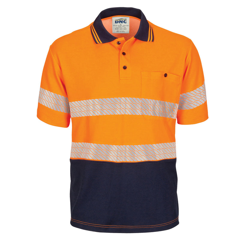Hi-Vis Segment Taped Cotton Backed Polo - Short Sleeve | 3517