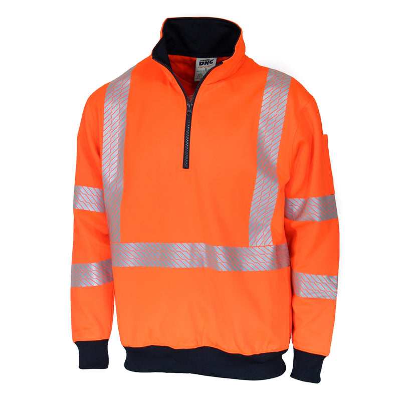 Hi-Vis Segmented Tape X Back 1/2 Zip Jumper | 3533