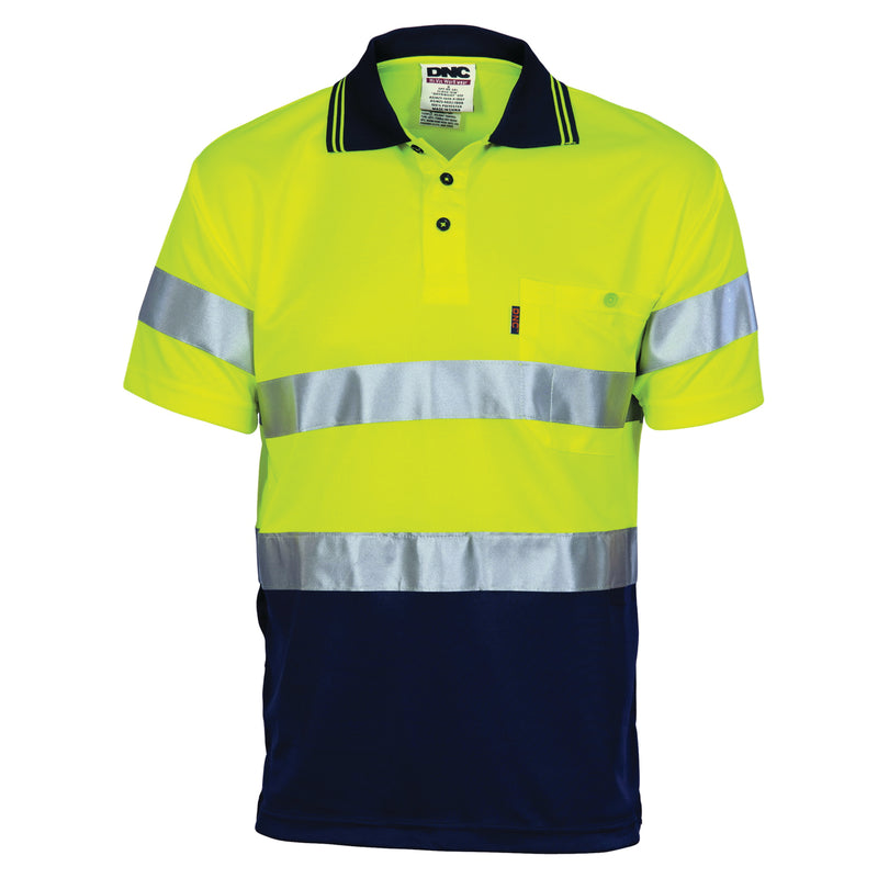 Hi-Vis D/D Cool Breathe Polo Shirt With CSR R/Tape - Short Sleeve | 3715