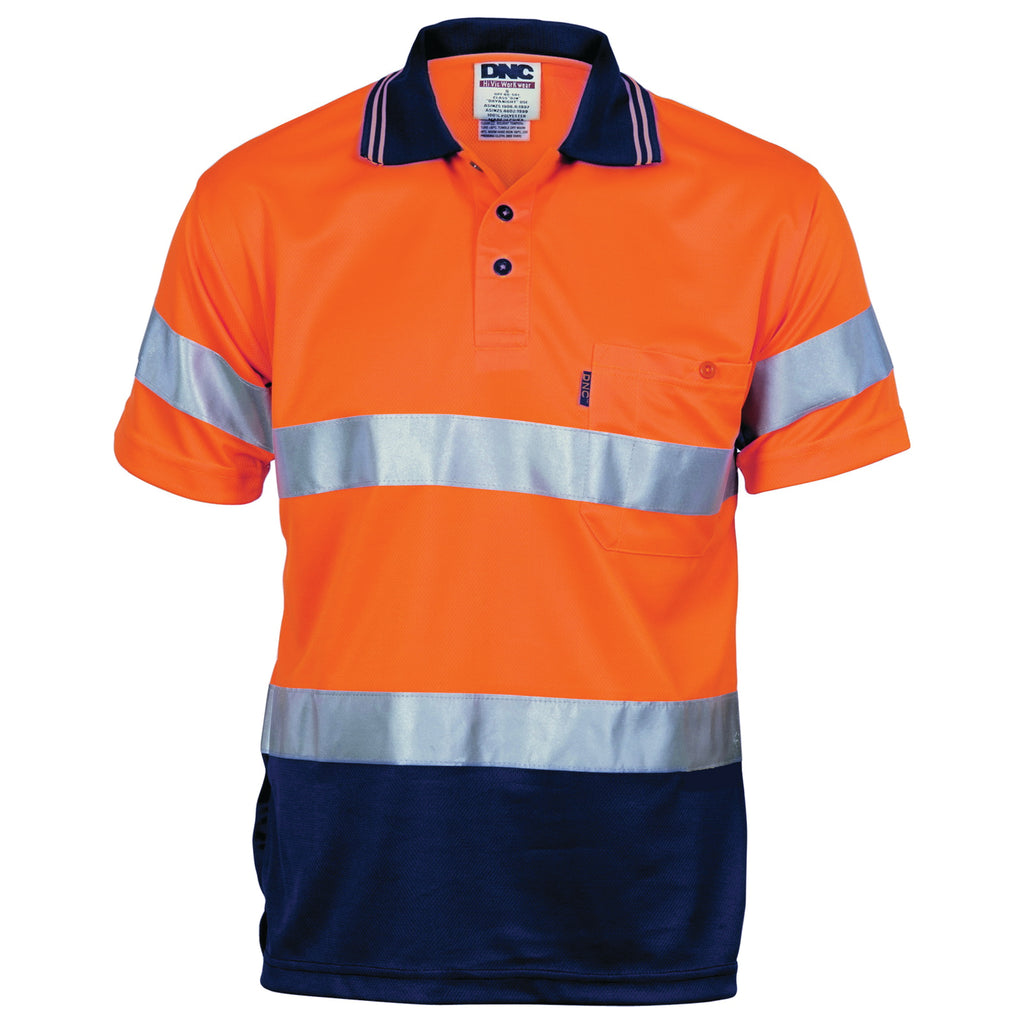 Hi-Vis D/D Cool Breathe Polo Shirt With CSR R/Tape - Short Sleeve | 3715