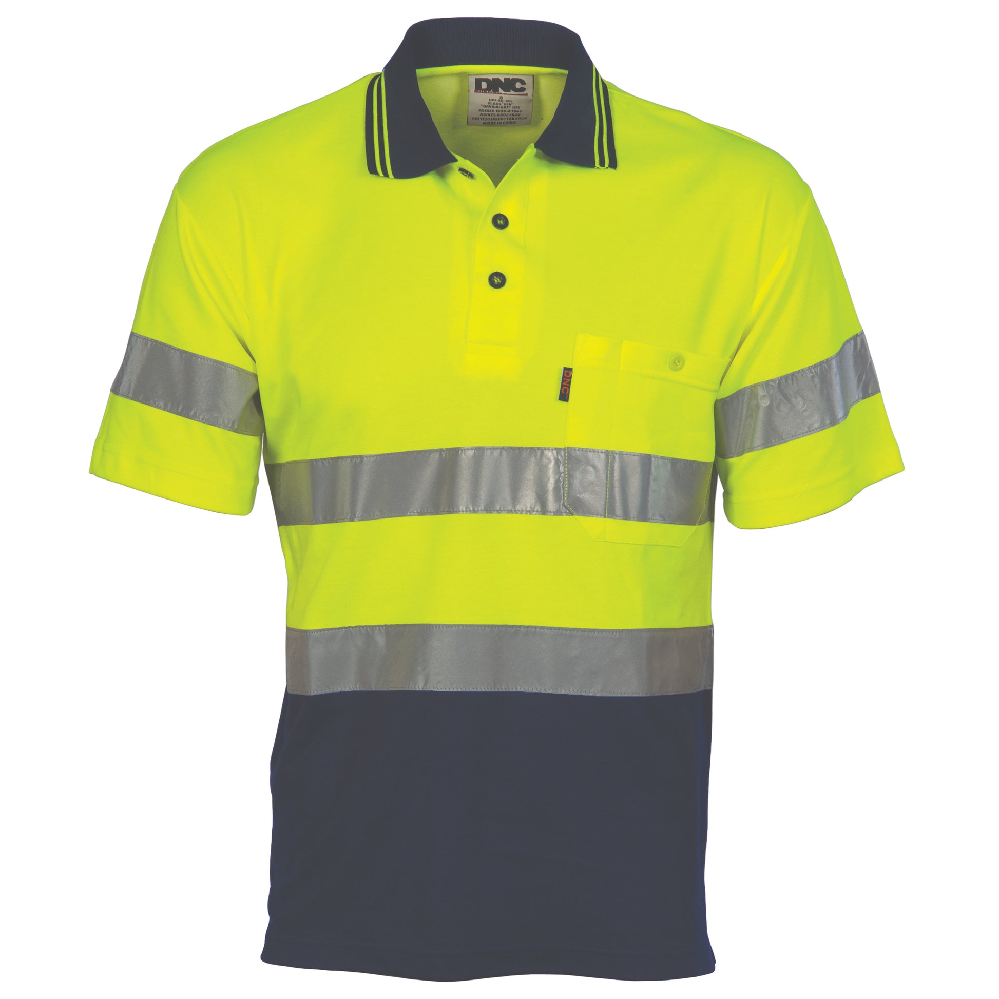 Hi Vis Two Tone Cotton Back Polos With Generic R.Tape - Short Sleeve | 3717