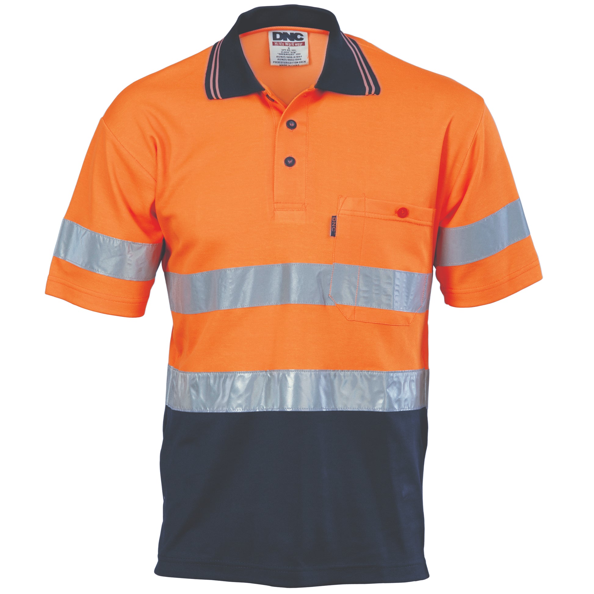 Hi Vis Two Tone Cotton Back Polos With Generic R.Tape - Short Sleeve | 3717