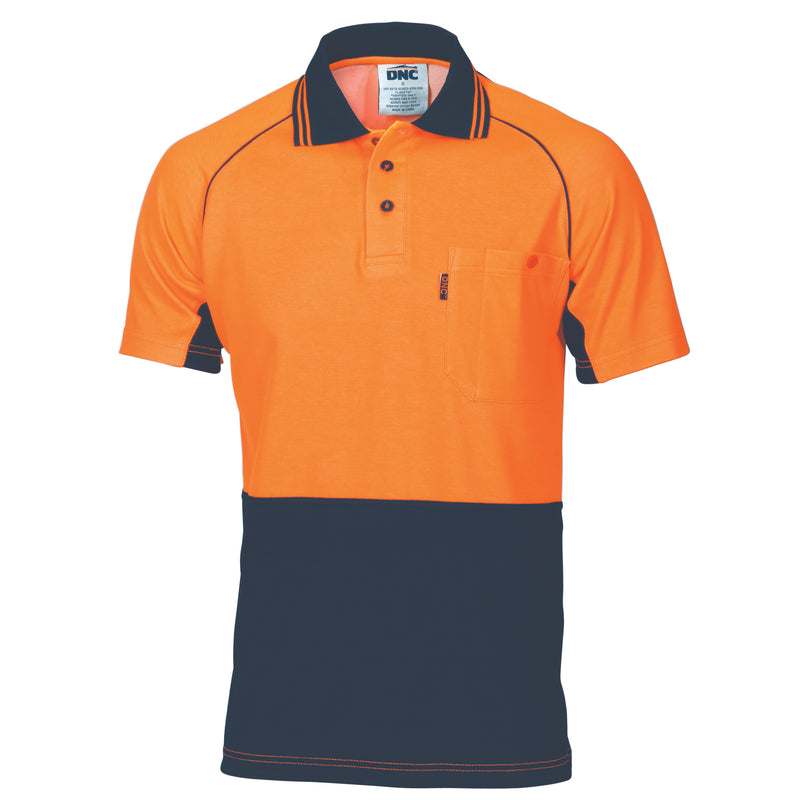 Hi-Vis Cotton Backed Cool-Breeze Contrast Polo - Short Sleeve | 3719