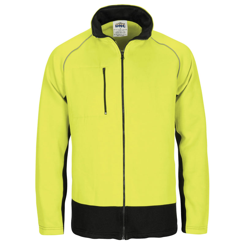 Hi-Vis 2 Tone Full Zip Fleecy Sweat Shirt With Two Side Zipped Pockets | 3725