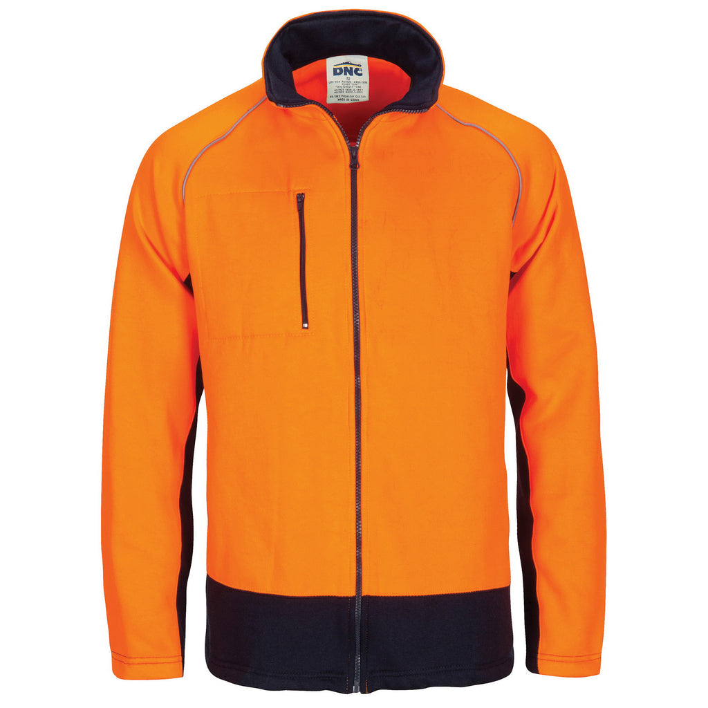 Hi-Vis 2 Tone Full Zip Fleecy Sweat Shirt With Two Side Zipped Pockets | 3725