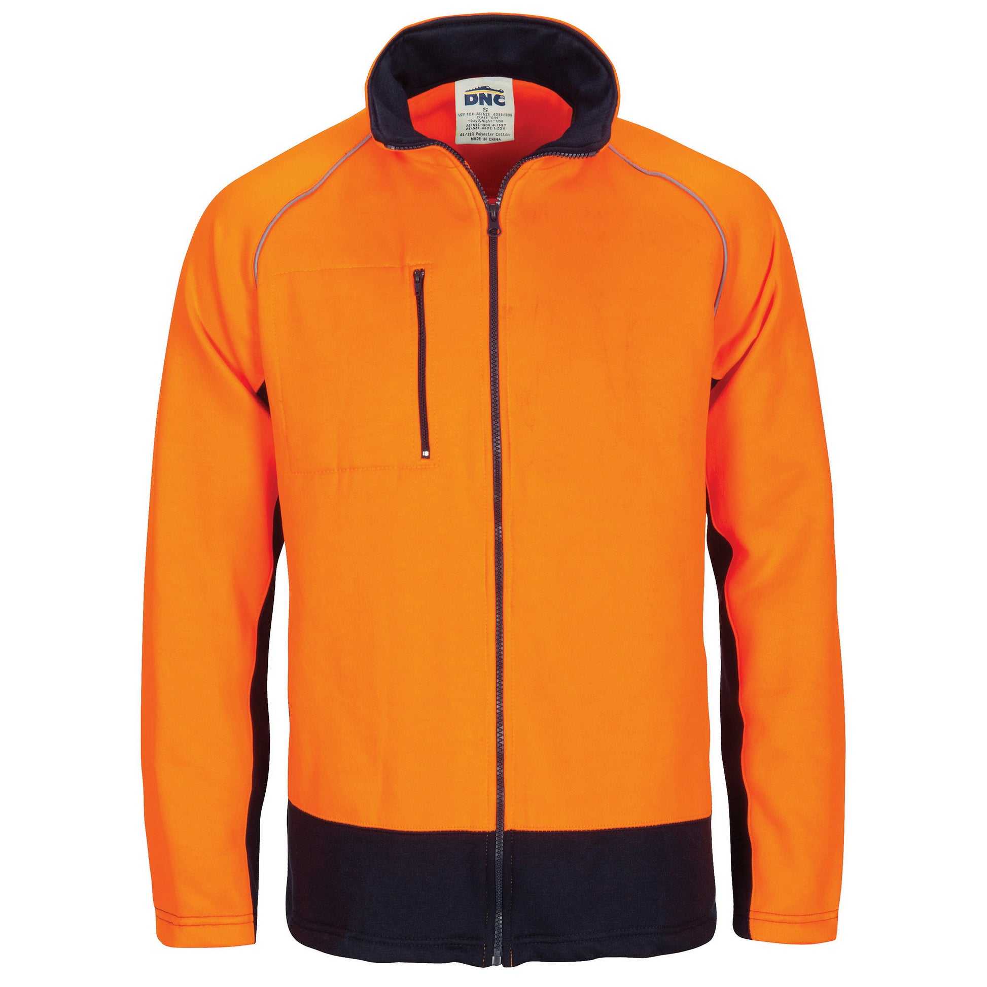 Hi-Vis 2 Tone Full Zip Fleecy Sweat Shirt With Two Side Zipped Pockets | 3725