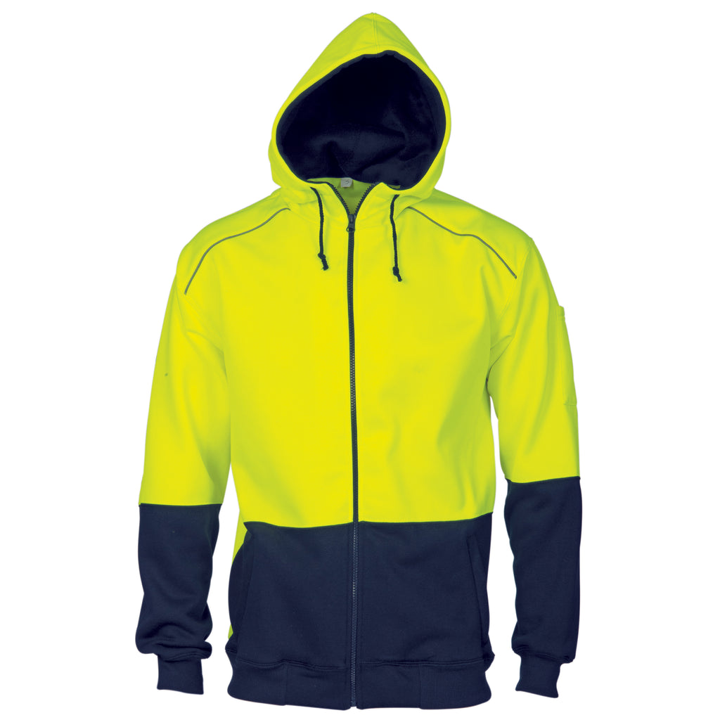 Hi-Vis Contrast Piping Fleecy Hoodie | 3728