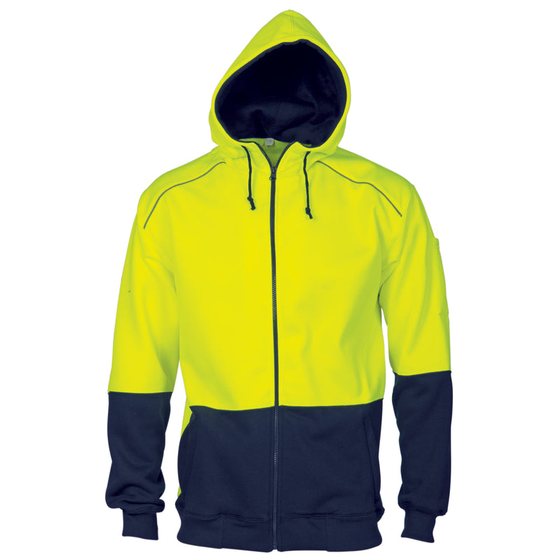Hi-Vis Contrast Piping Fleecy Hoodie | 3728