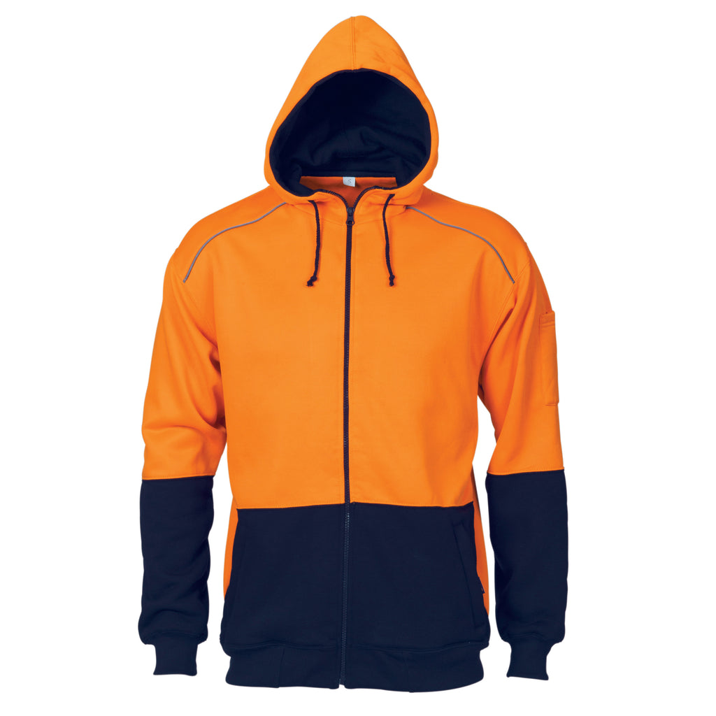 Hi-Vis Contrast Piping Fleecy Hoodie | 3728