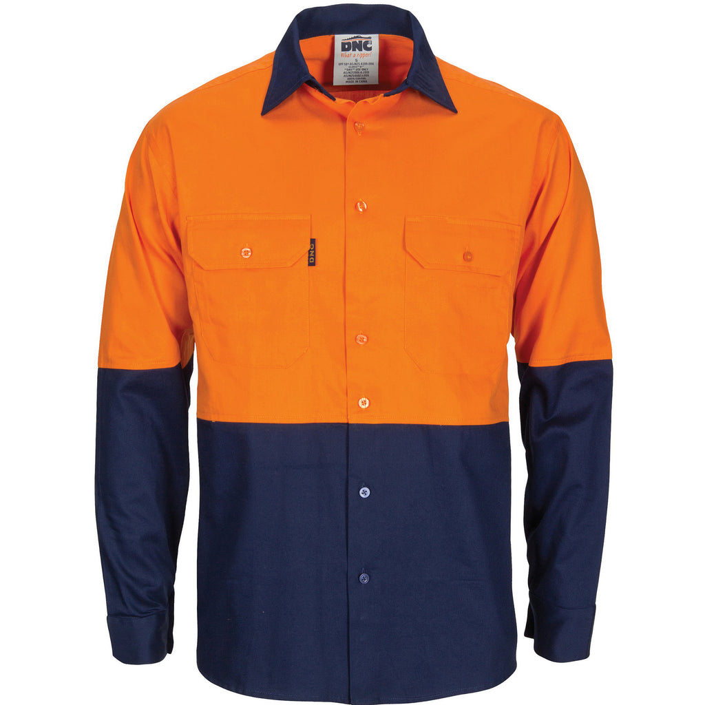 Hi-Vis L/W Cool-Breeze T2 Vertical Vented Cotton Shirt With Gusset Sleeves - Long Sleeve | 3733