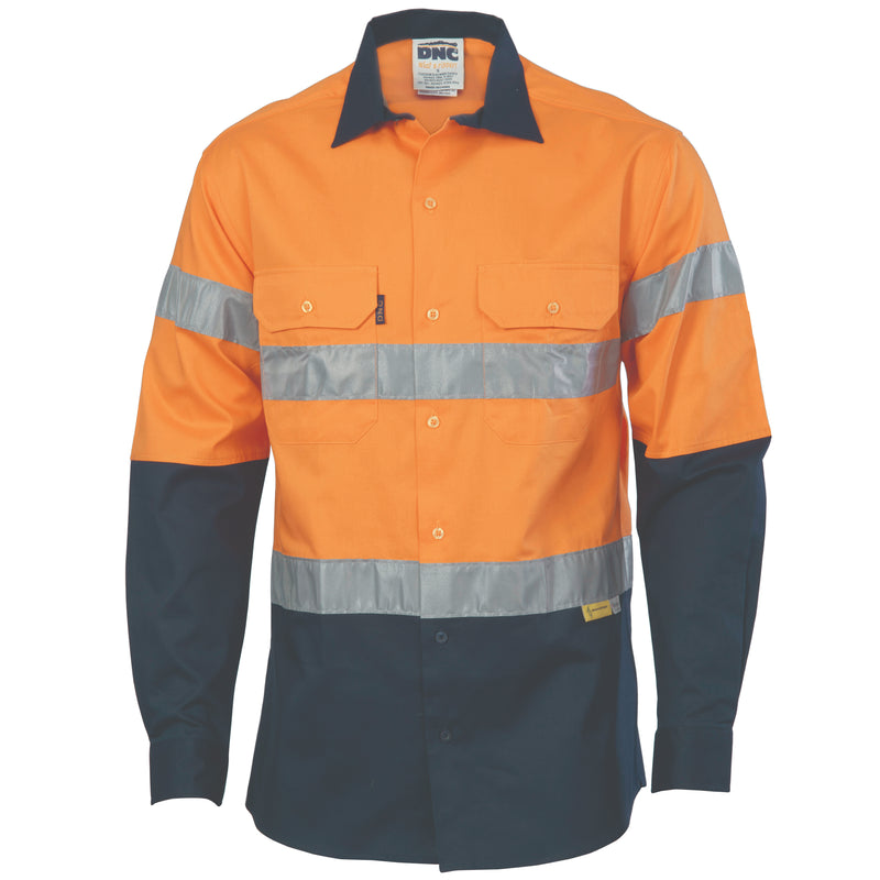 Hi-Vis Two Tone Drill Shirts With 3M8906 R/Tape - Long Sleeve | 3736