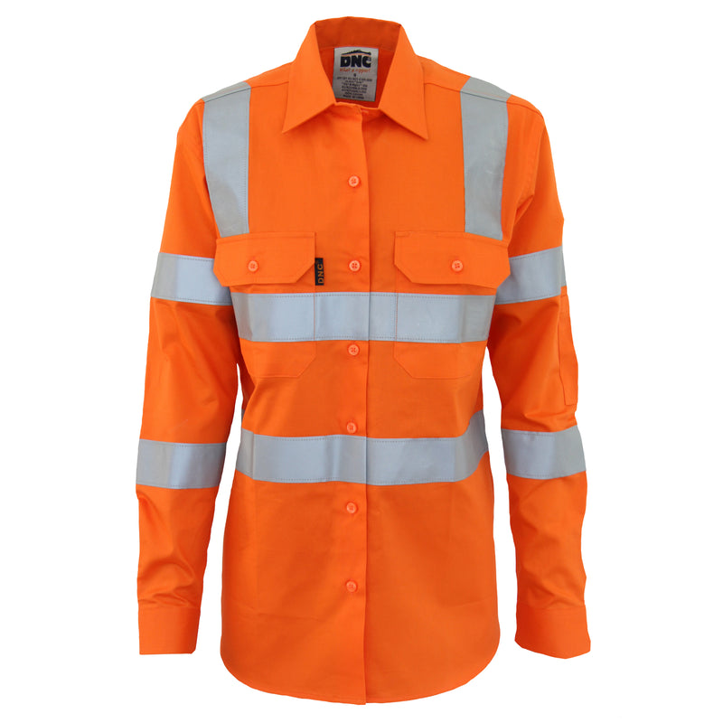 Ladies Hi-Vis L/W Cotton VIC Rail CSR Shirt | 3742
