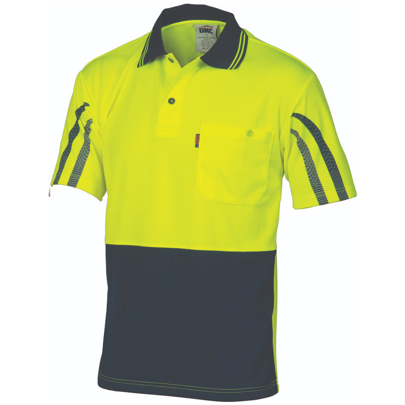 Hi-Vis Cool-Breathe Printed Stripe Polo - Short Sleeve | 3752