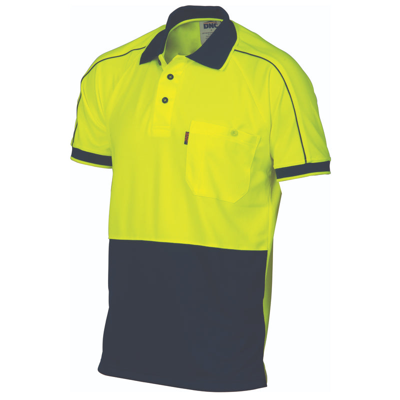 Hi-Vis Cool-Breathe Double Piping Polo -
Short Sleeve | 3753
