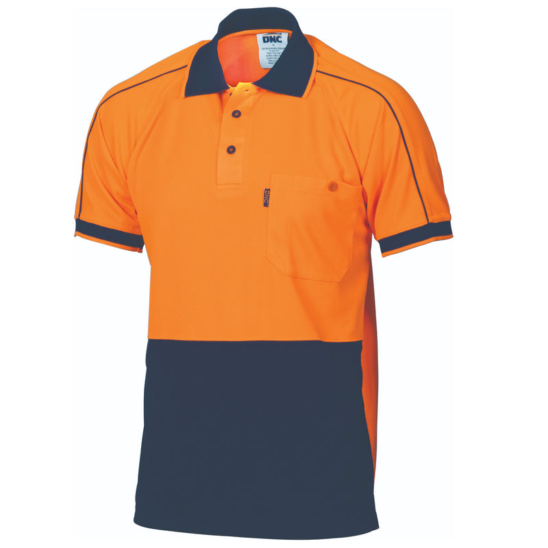 Hi-Vis Cool-Breathe Double Piping Polo -
Short Sleeve | 3753