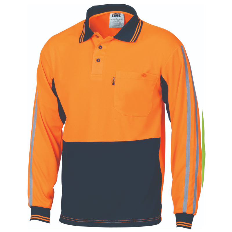 Hi-Vis Cool-Breathe Stripe Polo - Long Sleeve | 3756